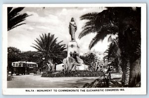 Malta Postcard Monument to Commemorate the Eucharistic Congress 1913 RPPC Photo