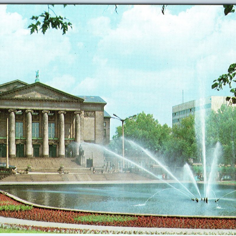 c1970s Poznan, Poland Grand Theatre Stanislaw Moniuszko Fountain Square 4x6 M24