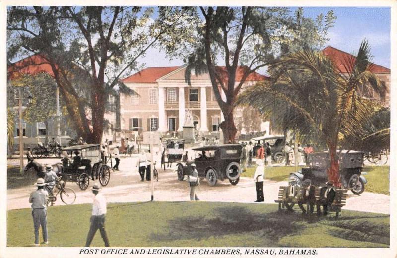 Nassau Bahamas Post Office Legislative Chambers Antique Postcard K54525