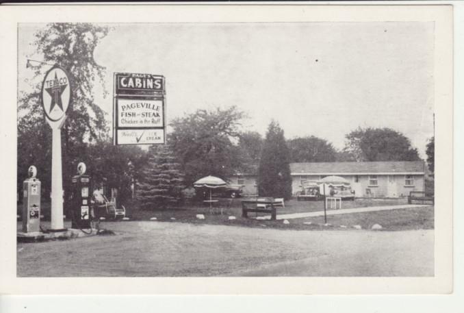 NY near FT NIAGARA  Cabins  TEXACO GAS GLOBES postcard