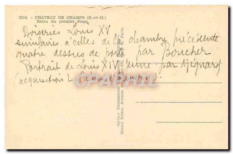 Old Postcard Champs Chateau S and M Lounge first floor