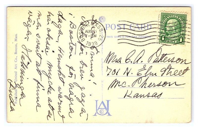 Postcard You Can Easily Find Your Way In Boston Massachusetts c1939 Postmark