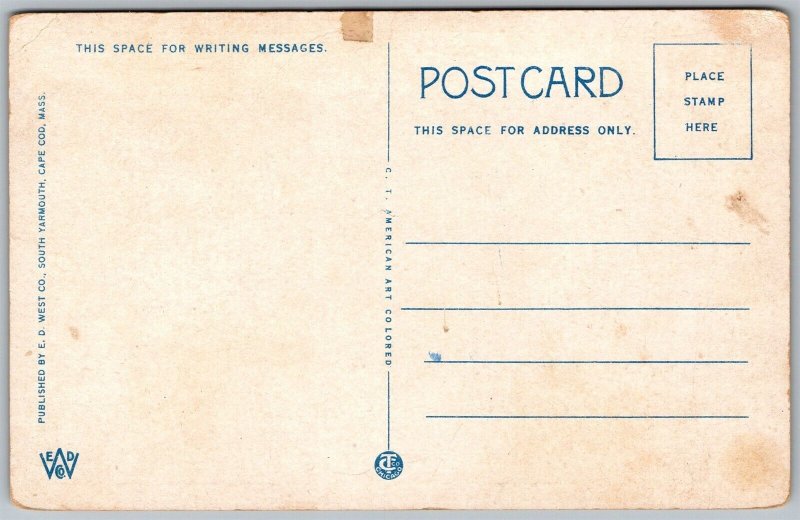 Vtg Come Down on Cape Cod Massachusetts MA Auto Map 1920s Postcard