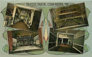 Cedar Rapids Iowa Majestic Theater Multi View C-1910 Postcard Baylis 21-6431