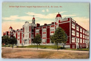 St. Louis Missouri Postcard Soldan High School Exterior Building c1910 Vintage