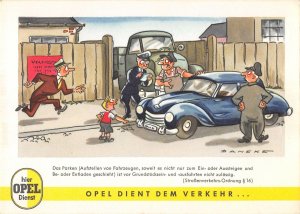 US4615 Opel Dient dem Verkehr, Vintage Cars Postcard
