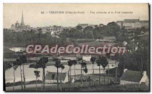 Postcard Old TREGUIER view Gnrale Suspension Bridge