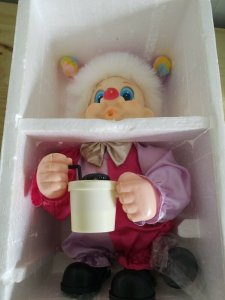 The Walking Bubbly Jr Clown Vintage Retro Complete.BOX IN ROUGH SHAPE.