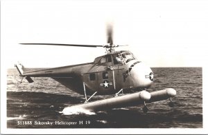 Sikorsky S-55 H-19 Helicopter Vintage RPPC 09.56 
