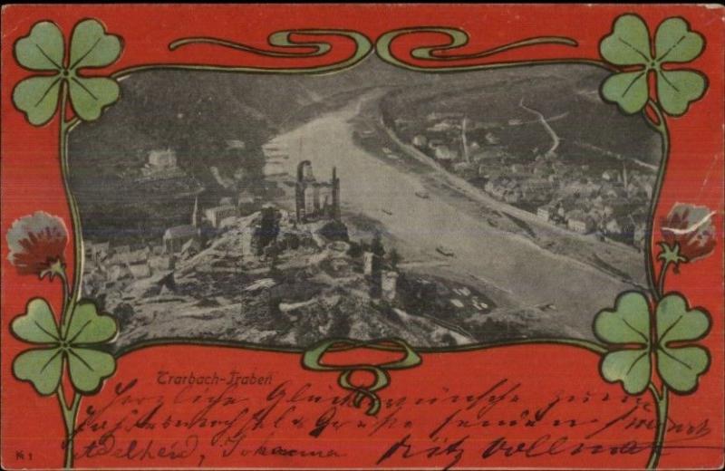 Trarbach-Traben Germany Clover Border c1905 Postcard