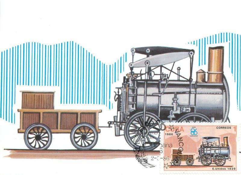 Early Locomotive in United States Maxi Card 1986