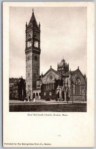 Vtg Boston Massachusetts MA New Old South Church 1900s Undivided Back Postcard