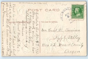 1912 Easter Holy Cross Flowers Hillsdale Oregon OR DPO (1886-1935) Postcard