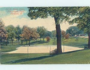 Divided-Back TENNIS COURT AT FAIRGROUNDS PARK Rockford Illinois IL H3717