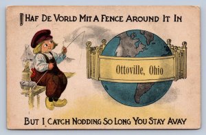 J89/ Ottoville Ohio Postcard c1910 Putnam County Greetings Pennant  163