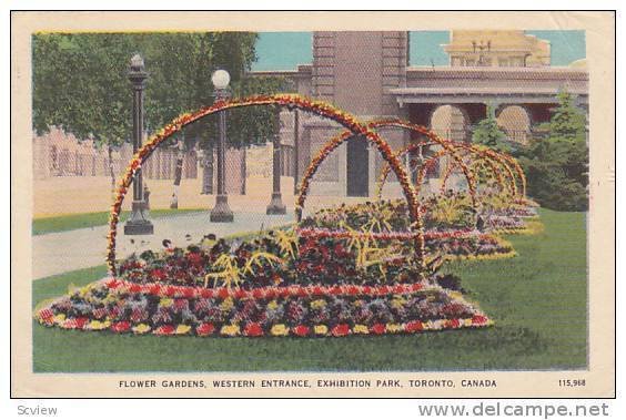 Flower Gardens, Western Entrance, exhibition park, Toronto, Canada,PU-1945
