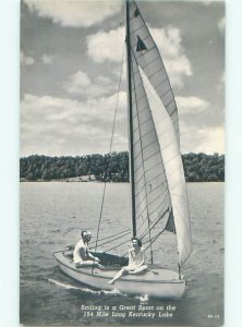 1950's SAILBOAT Kentucky Lake Park - New Concord & Hazel & Hamlin KY AE5329@