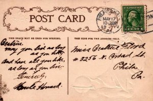 WIZARD GLOBE FORTUNE ASTROLOGY EMBOSSED POSTCARD 1912