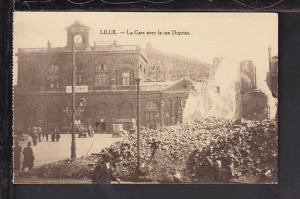 La Gare Avec La Rue Depriez,Lille,France Postcard 