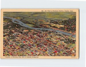 Postcard Air View of Business Section, Pueblo, Colorado