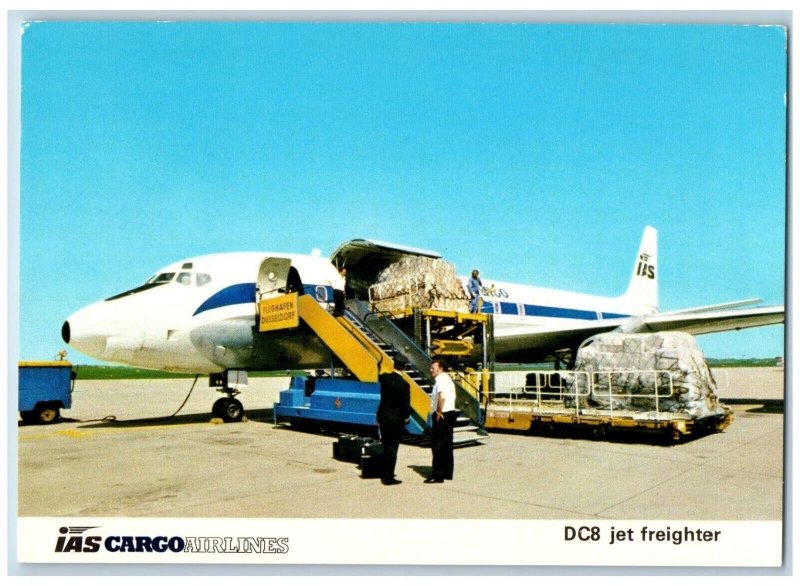 Airplane Postcard IAS Cargo Airlines DC8 Jet Freighter Exterior View Vintage