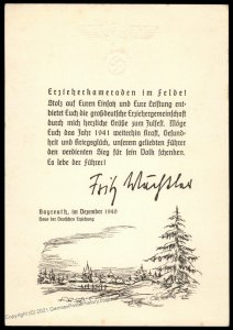 3rd Reich Germany WWII House of Education Embossed New Years Card UNUSED 99521