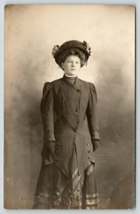 Ludington MI Agnes Says She Looks Like A Mule~Nah, She's A Lovely Lady~RPPC 1908 