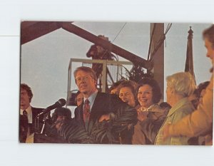 Postcard President-Elect Jimmy Carter speaking at homecoming reception, Georgia