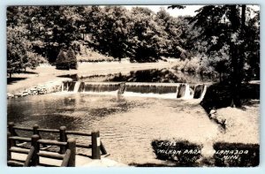 RPPC  KALAMAZOO, Michigan MI ~ View in MILHAM PARK ca 1940s Real Photo Postcard