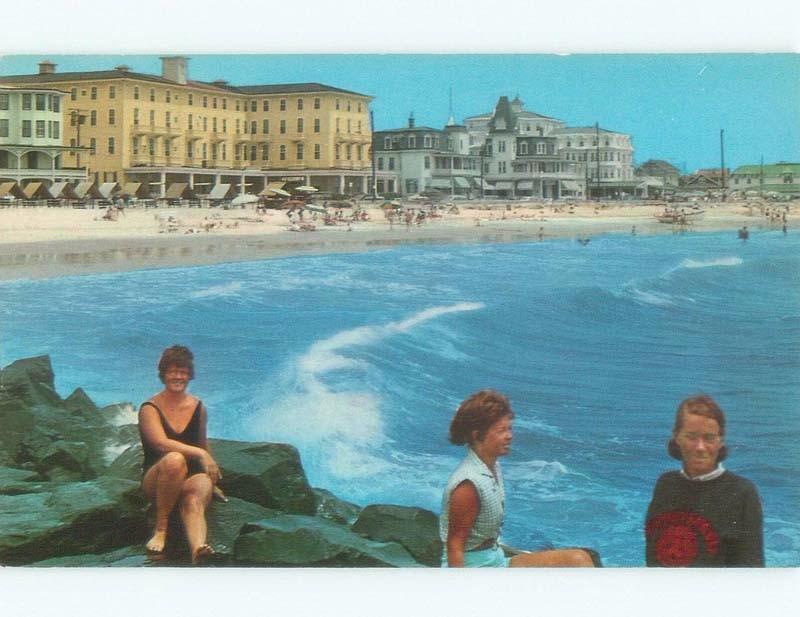 Unused Pre-1980 BEACH SCENE Cape May New Jersey NJ d6815