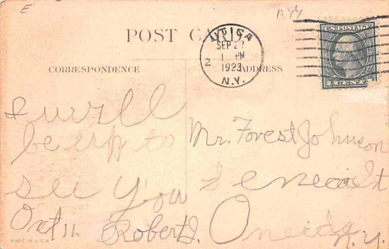 Halloween 1923 light postal marking on front