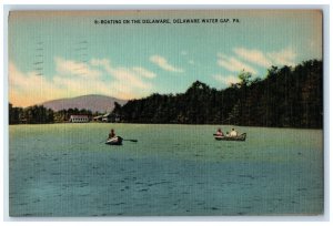 1951 Boating On The Delaware Delaware Water Gap Pittston PA Vintage Postcard