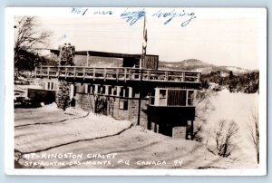 Ste Agathe Des Monts Quebec Canada Postcard Mt Kingston Chalet 1954 RPPC Photo