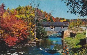 Covered Bridge Old Covered Bridge At Johnson Vermont