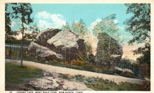 Vintage Postcard Judges Cave West Rock Park New Haven Connecticut C. T. American