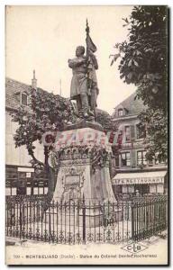 Old Postcard Montbeliard Statue of Colonel Rochereau
