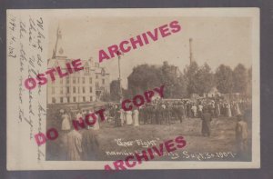 St. Paul MINNESOTA RPPC 1907 HAMLINE UNIVERSITY Class Fight POLE CLIMBING Crowd