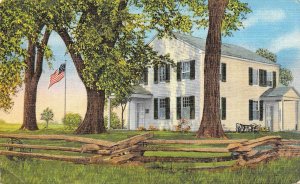 PORTAGE, WI Wisconsin  OLD INDIAN AGENCY HOME~Fort Winnebago 1954 Linen Postcard