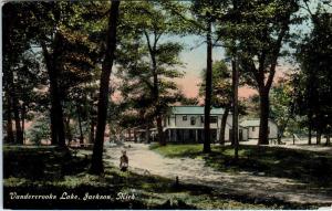 JACKSON, MI Michigan   House at VANDERCROOK'S LAKE    1910s   Postcard