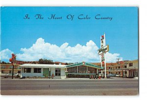 St George Utah UT Vintage Postcard St George Travel Lodge & Trafalga Restaurant