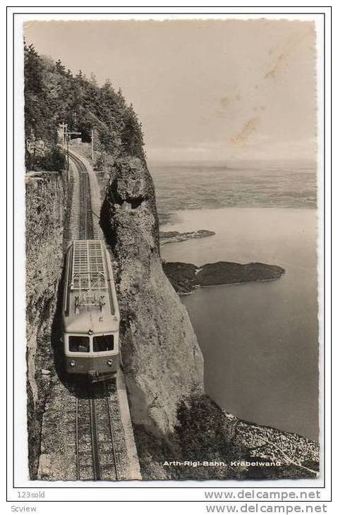 RP;  Switzerland, Arth-Rigi-Bahn Krabelwand - Blick auf den Zugersee - train,...