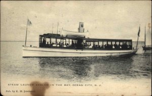 Ocean City New Jersey NJ Steam Launcher Avalon Boat Ship c1910 Postcard
