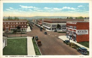 Longview Washington WA Commerce Ave c1920 Postcard