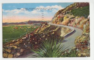 P3080  1947 postcard scenic highway mount franklin above city el paso texas