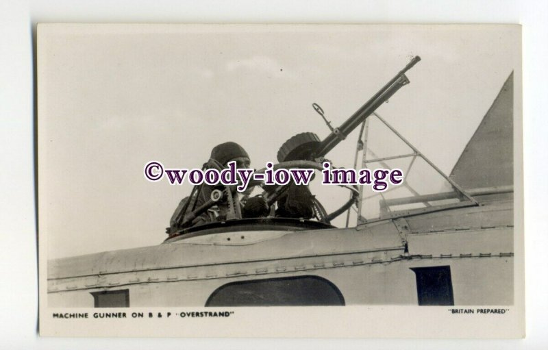 ac0096 - RAF Bi-plane Aircraft - Machine Gunner in an Overstrand - postcard
