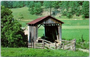 Postcard - Ransom Lane covered bridge over Aldridge's Run - Ohio