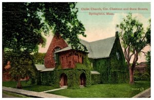 Christ Church Chestnut and State Streets Springfield Massachusetts Postcard