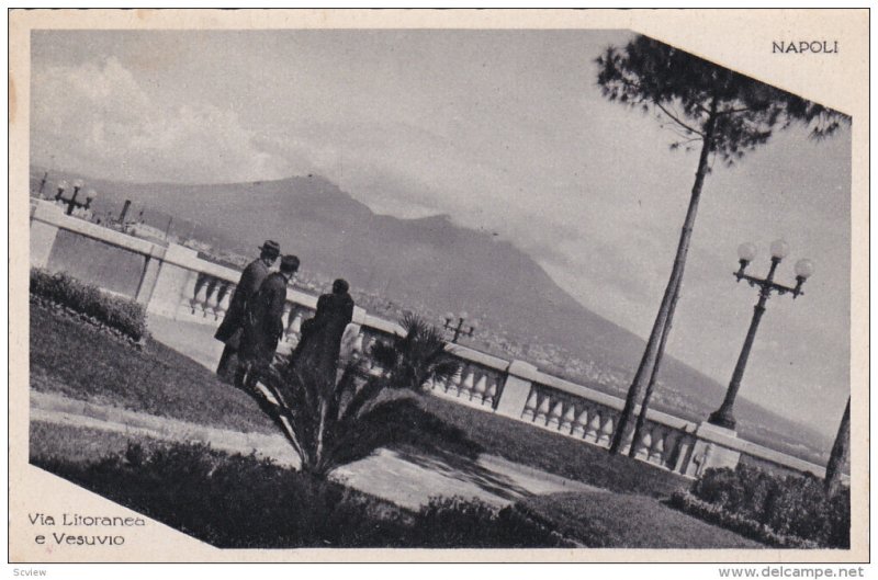 NAPOLI, Campania, Italy, 1900-1910's; Via Litoranea E Vesuvio