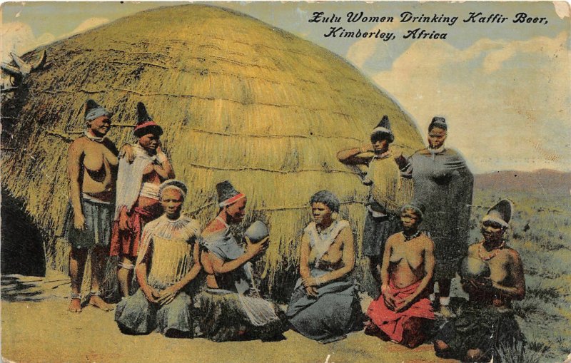 G58/ Kimberley Africa Foreign Postcard '13 Zulu Women Kaffir Beer