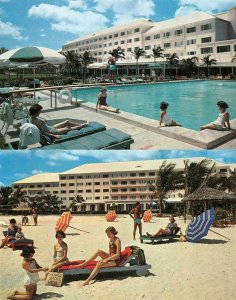 NASSAU, Bahamas  EMERALD BEACH HOTEL Pool & Beach~Bathing Beauties *2* Postcards